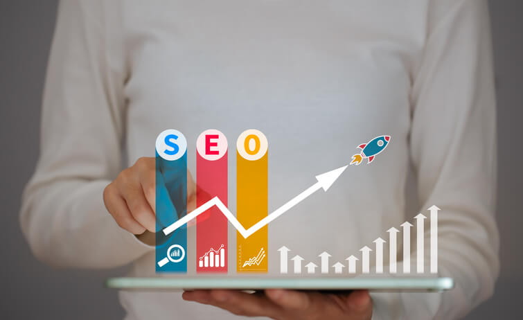 SEO Search Engine Optimisation, concept for promoting ranking traffic on website, optimizing your website to rank in search engines or SEO.